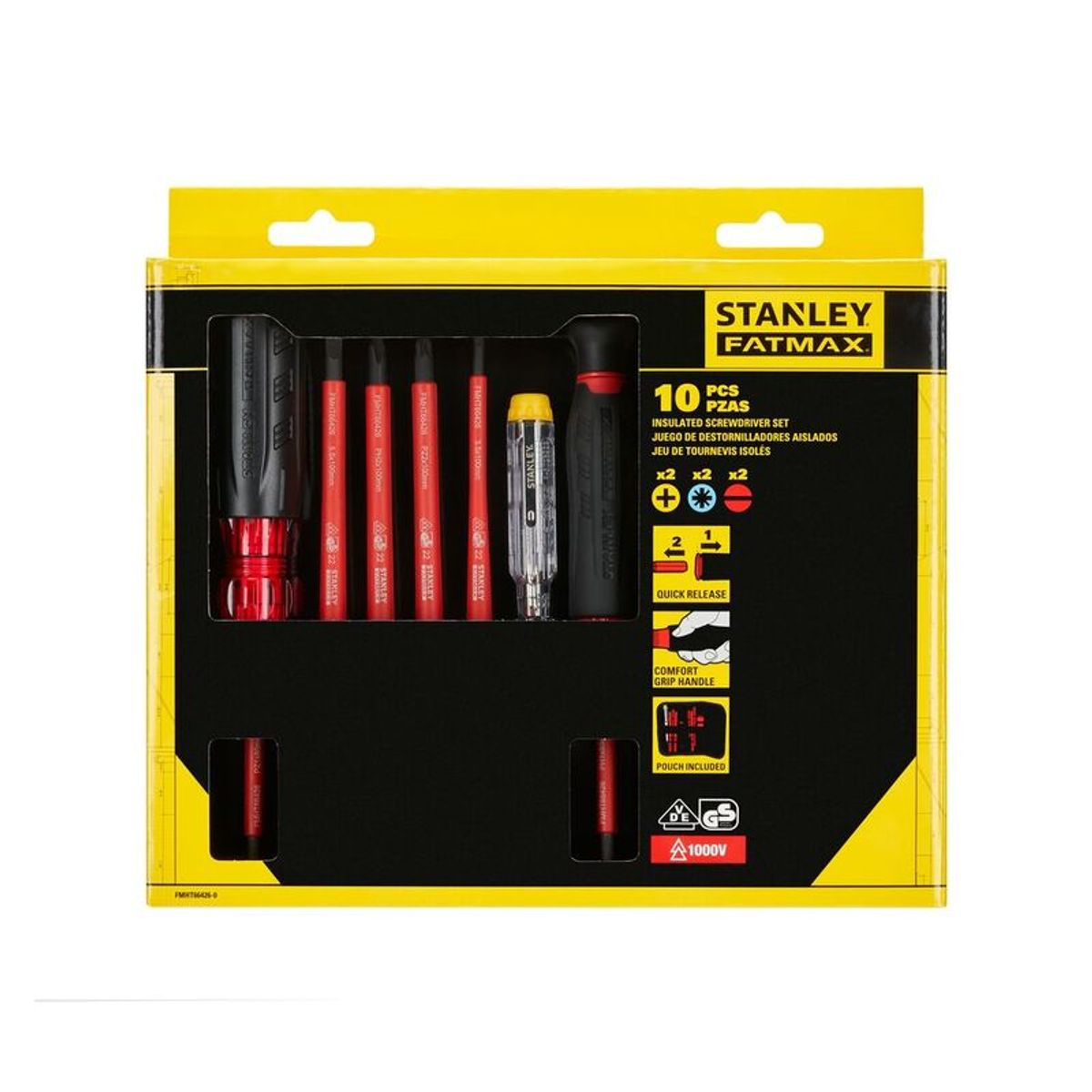 Stanley FatMax VDE Insulated Multi-bit Screwdriver Set (10pcs)